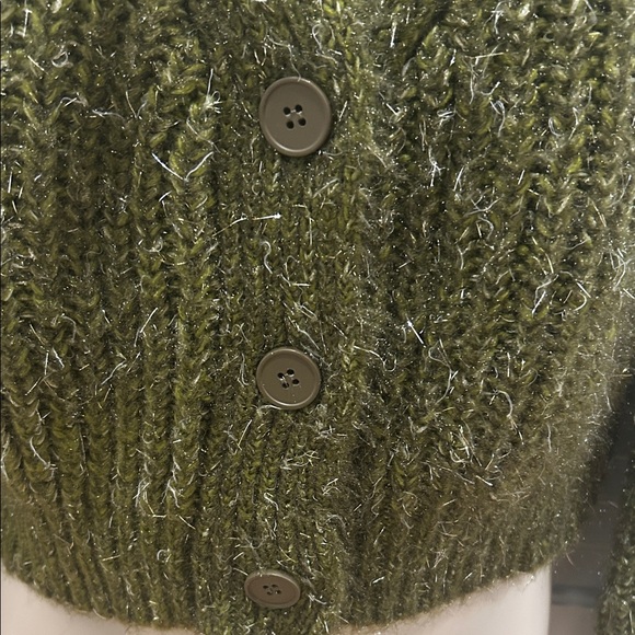 EUC CIDER Olive green and silver Women's Cardigan Sweater - Picture 3 of 5